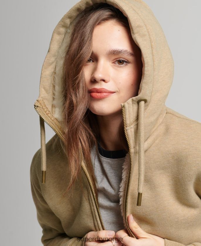 Superdry tan klær 86P46D5793 økologisk bomull svart bjørn borg hettegenser med glidelås kvinner