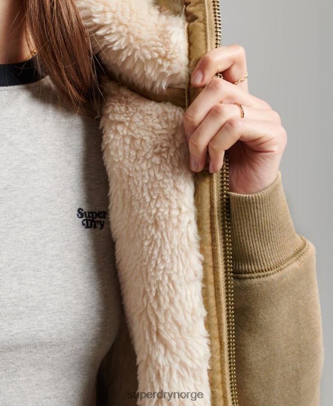 Superdry tan klær 86P46D5793 økologisk bomull svart bjørn borg hettegenser med glidelås kvinner