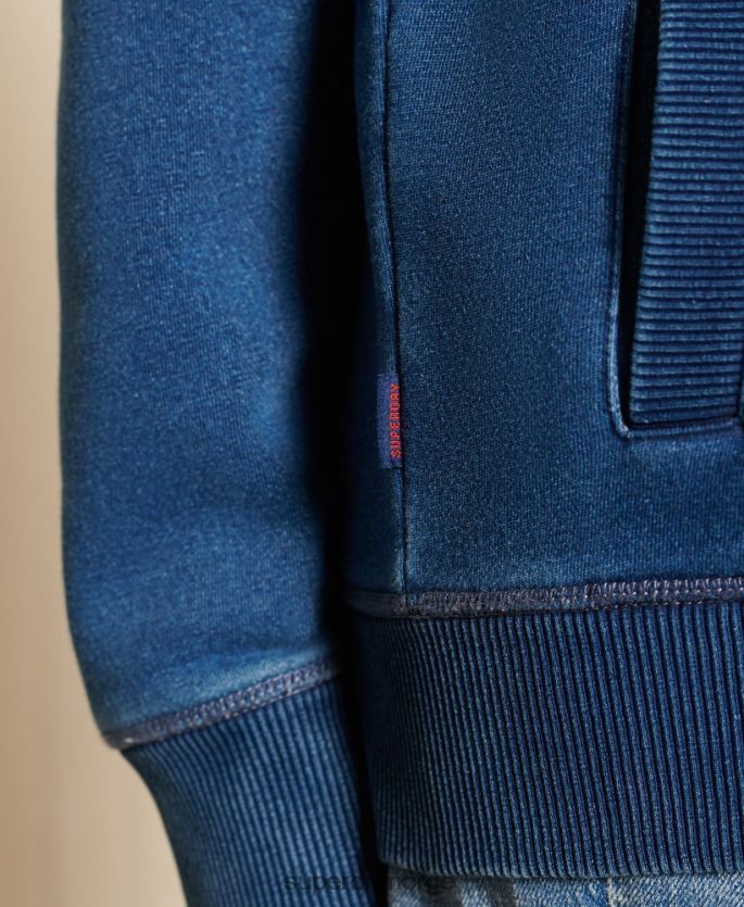 Superdry turkis klær 86P46D5968 løs passform topp med brodert vintagelogo med glidelås kvinner