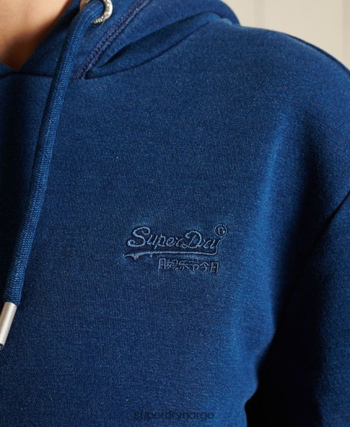 Superdry turkis klær 86P46D6061 hettegenser med brodert vintagelogo med løs passform kvinner