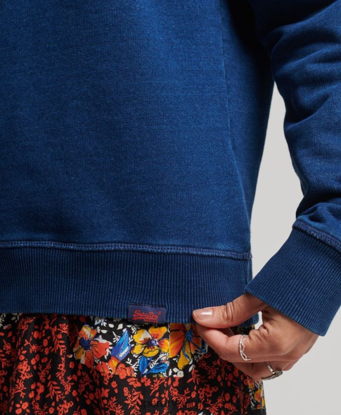 Superdry turkis klær 86P46D6158 vintage sweatshirt med logobesetning i økologisk bomull kvinner