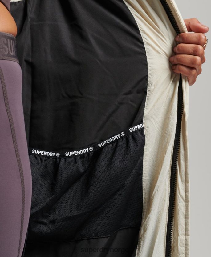 Superdry beige klær 86P46D3651 ripstop langline puffer gilet kvinner