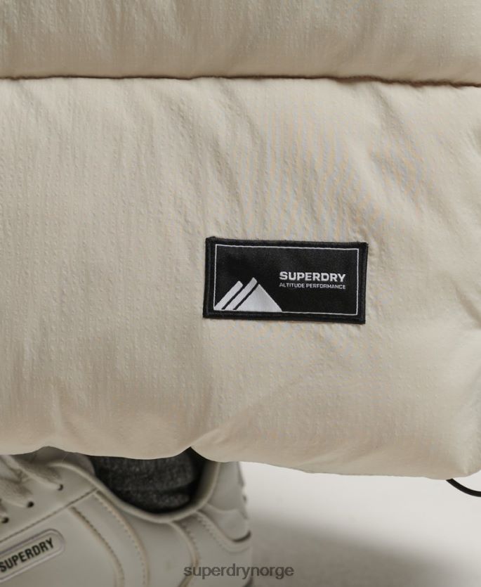 Superdry beige klær 86P46D3651 ripstop langline puffer gilet kvinner