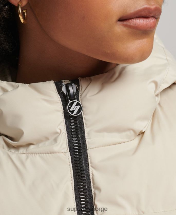 Superdry beige klær 86P46D3679 varmeforseglet polstret jakke kvinner