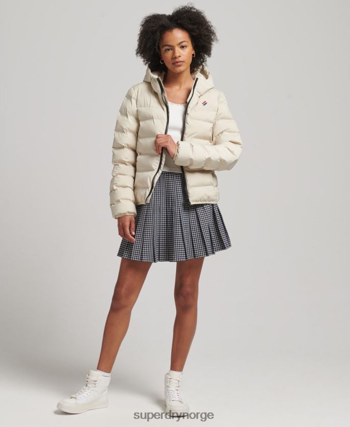 Superdry beige klær 86P46D3679 varmeforseglet polstret jakke kvinner