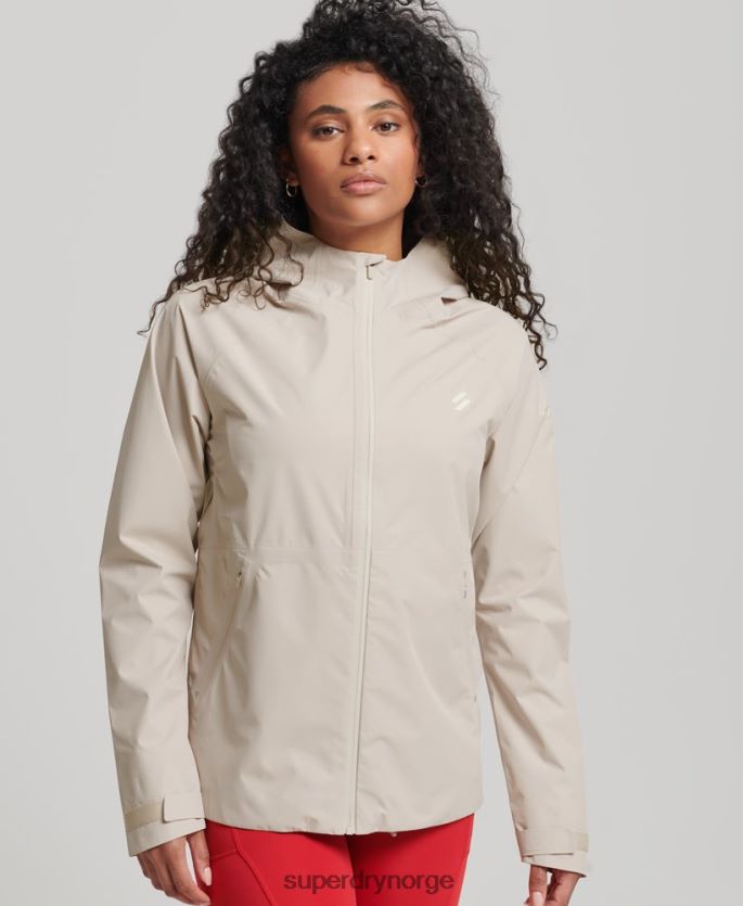 Superdry beige klær 86P46D5616 vanntett jakke kvinner