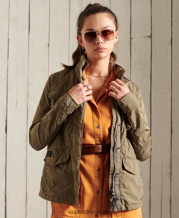 Superdry beige klær 86P46D5657 ny militær m65 jakke kvinner
