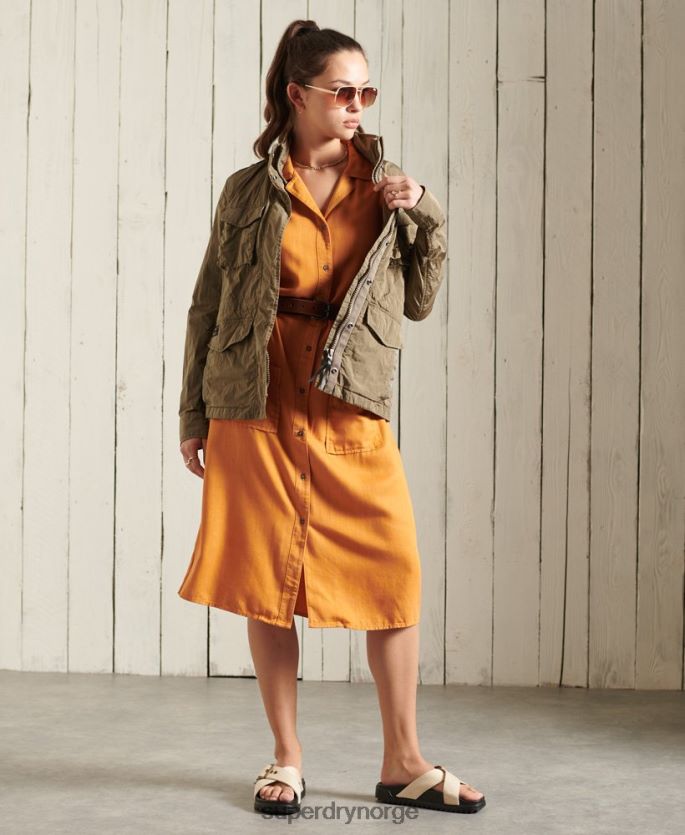 Superdry beige klær 86P46D5657 ny militær m65 jakke kvinner