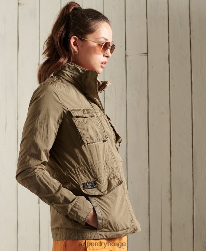 Superdry beige klær 86P46D5657 ny militær m65 jakke kvinner
