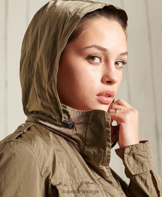 Superdry beige klær 86P46D5657 ny militær m65 jakke kvinner