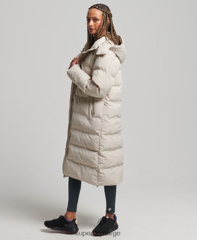 Superdry beige klær 86P46D6328 polstret jakke med langline kvinner