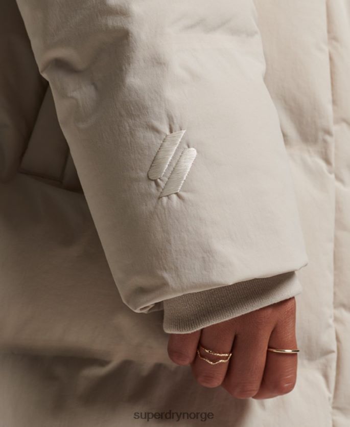 Superdry beige klær 86P46D6328 polstret jakke med langline kvinner