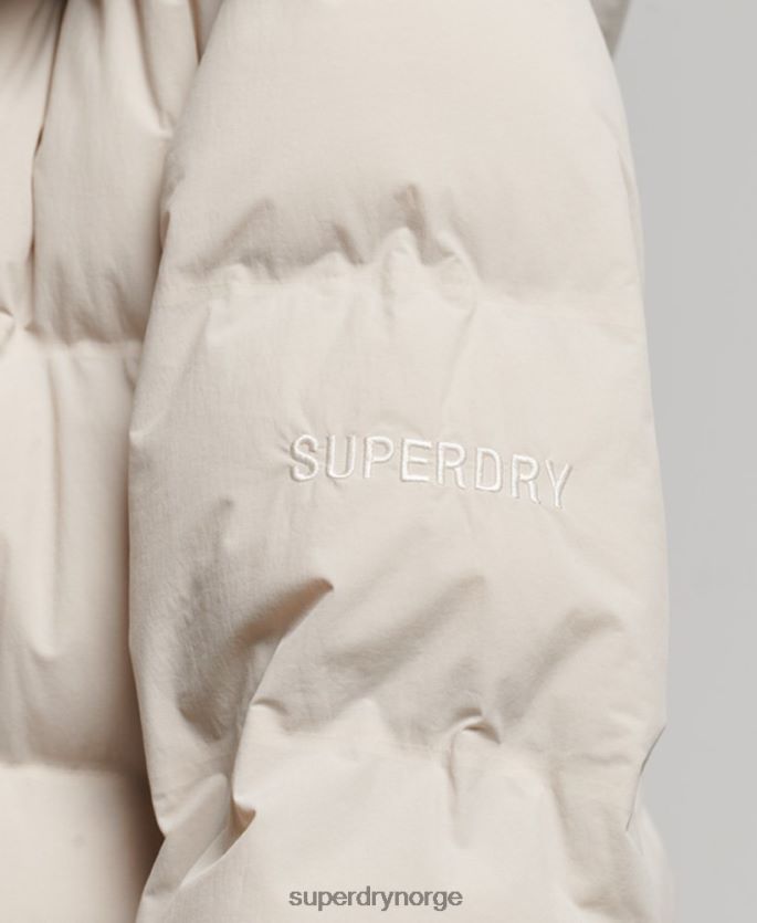 Superdry beige klær 86P46D6328 polstret jakke med langline kvinner