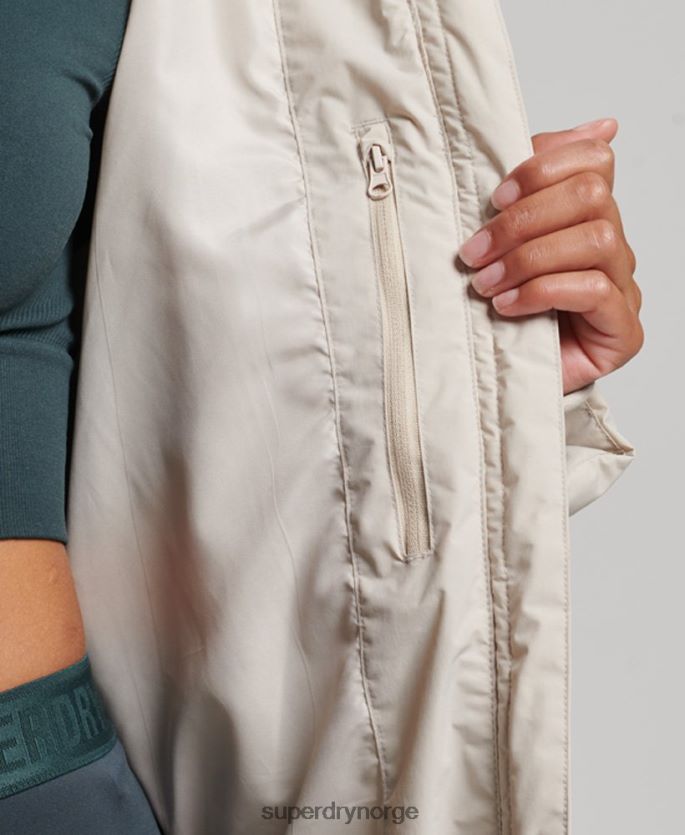 Superdry beige klær 86P46D6328 polstret jakke med langline kvinner