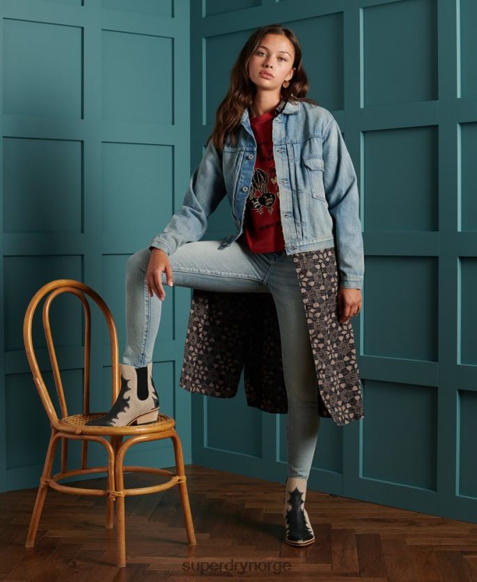 Superdry blå klær 86P46D3846 begrenset opplag tørr japansk arbeidsjakke kvinner