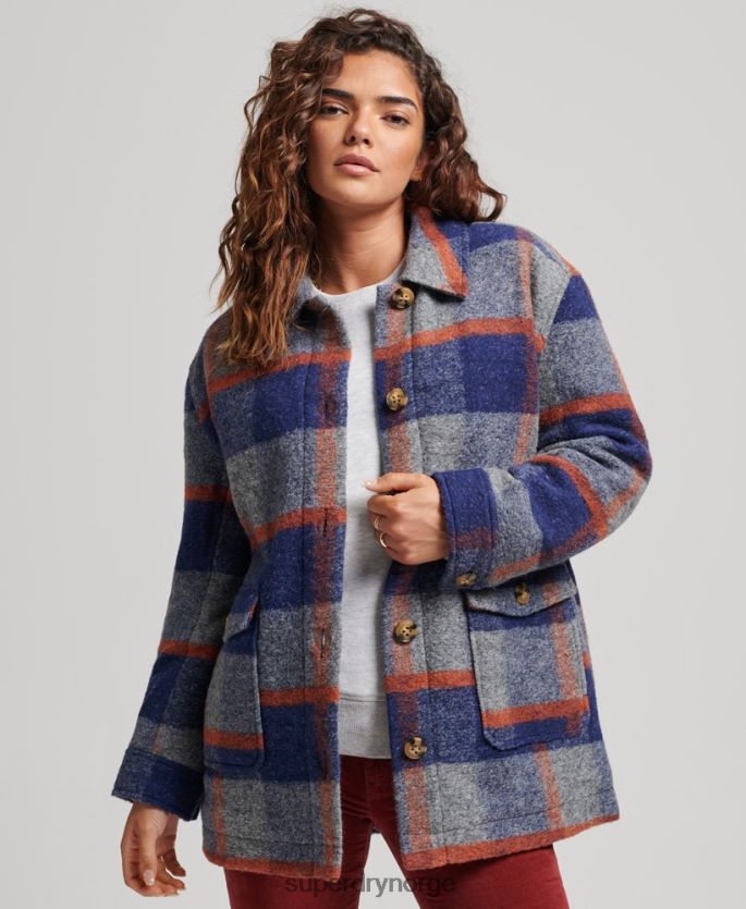 Superdry blå klær 86P46D5442 vintage overskjortejakke kvinner