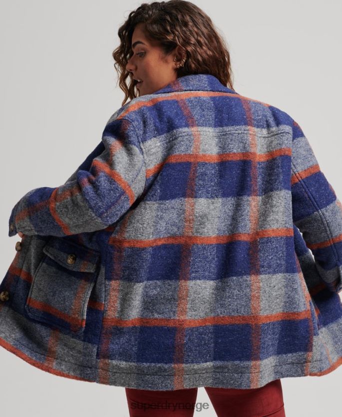 Superdry blå klær 86P46D5442 vintage overskjortejakke kvinner