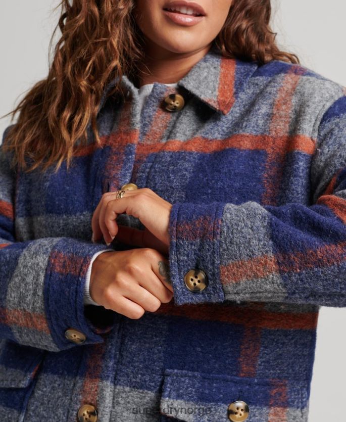 Superdry blå klær 86P46D5442 vintage overskjortejakke kvinner