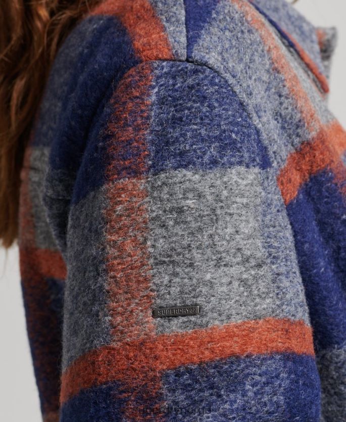 Superdry blå klær 86P46D5442 vintage overskjortejakke kvinner