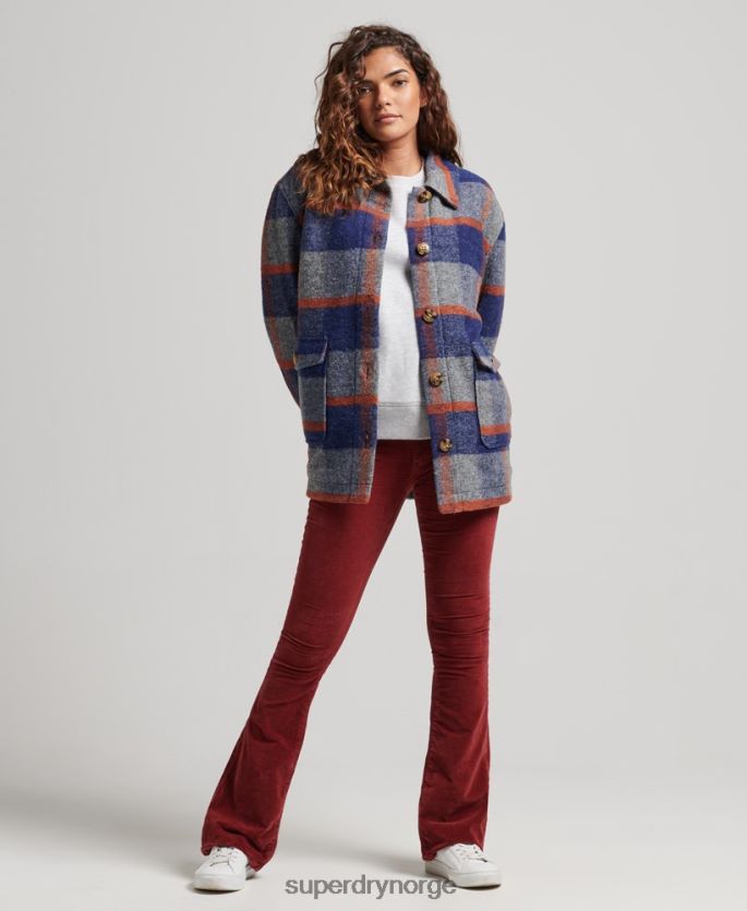Superdry blå klær 86P46D5442 vintage overskjortejakke kvinner