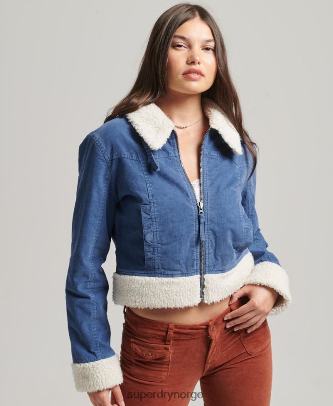 Superdry blå klær 86P46D5557 borg fôret indie-jakke kvinner