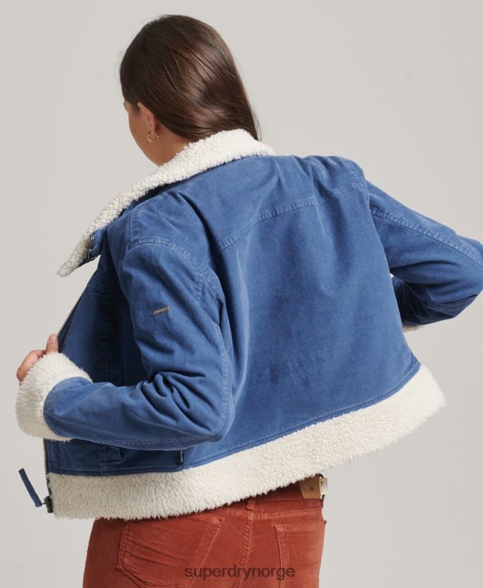 Superdry blå klær 86P46D5557 borg fôret indie-jakke kvinner