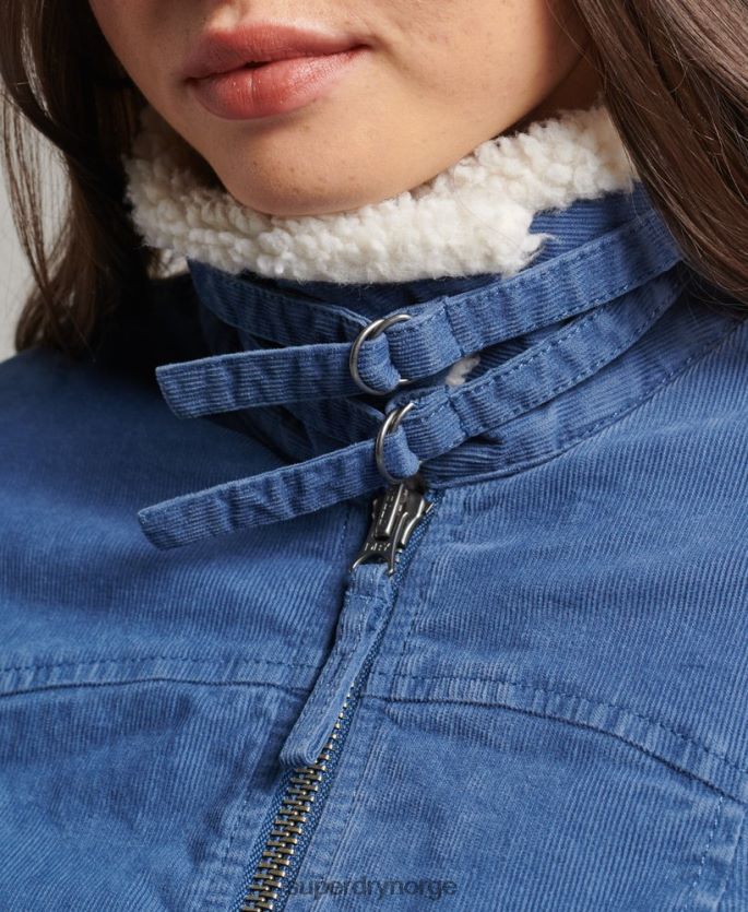 Superdry blå klær 86P46D5557 borg fôret indie-jakke kvinner