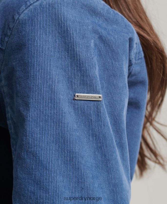 Superdry blå klær 86P46D5557 borg fôret indie-jakke kvinner