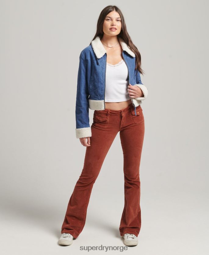 Superdry blå klær 86P46D5557 borg fôret indie-jakke kvinner