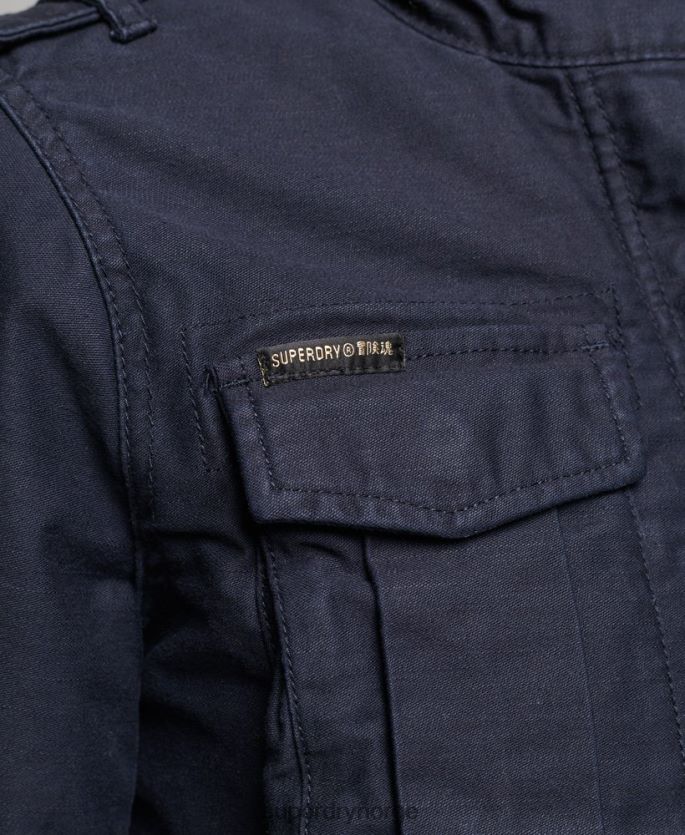 Superdry blå klær 86P46D5667 rookie borg foret militærjakke kvinner