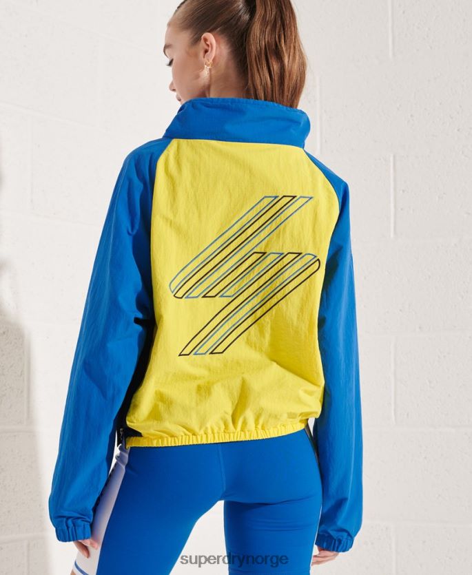 Superdry blå klær 86P46D5706 overhead beskåret treningsjakke kvinner