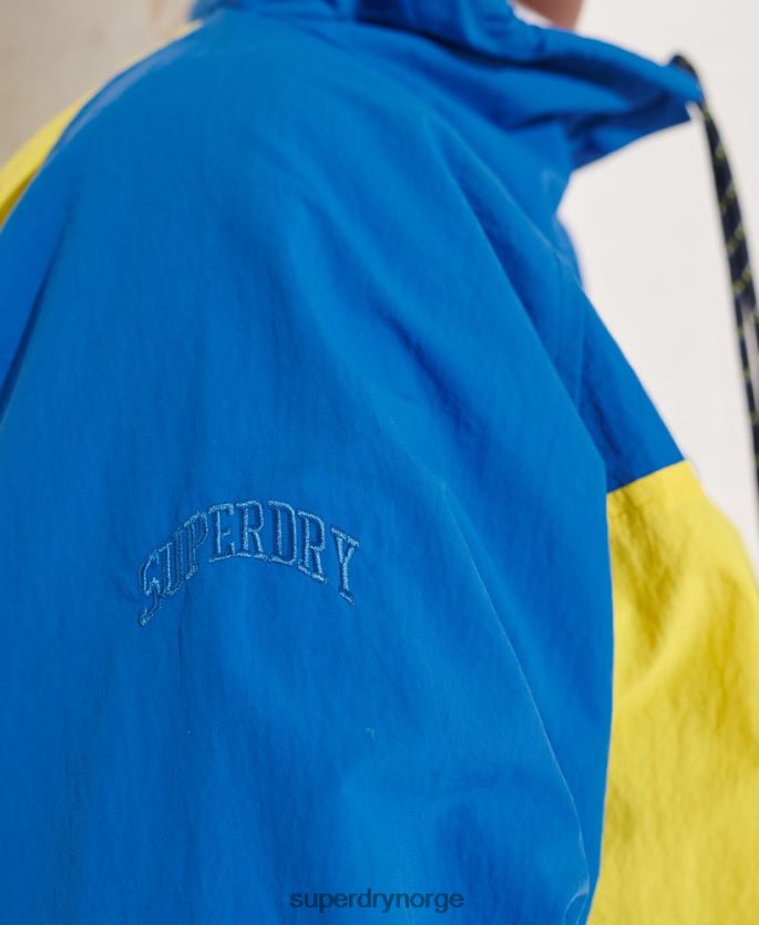 Superdry blå klær 86P46D5706 overhead beskåret treningsjakke kvinner