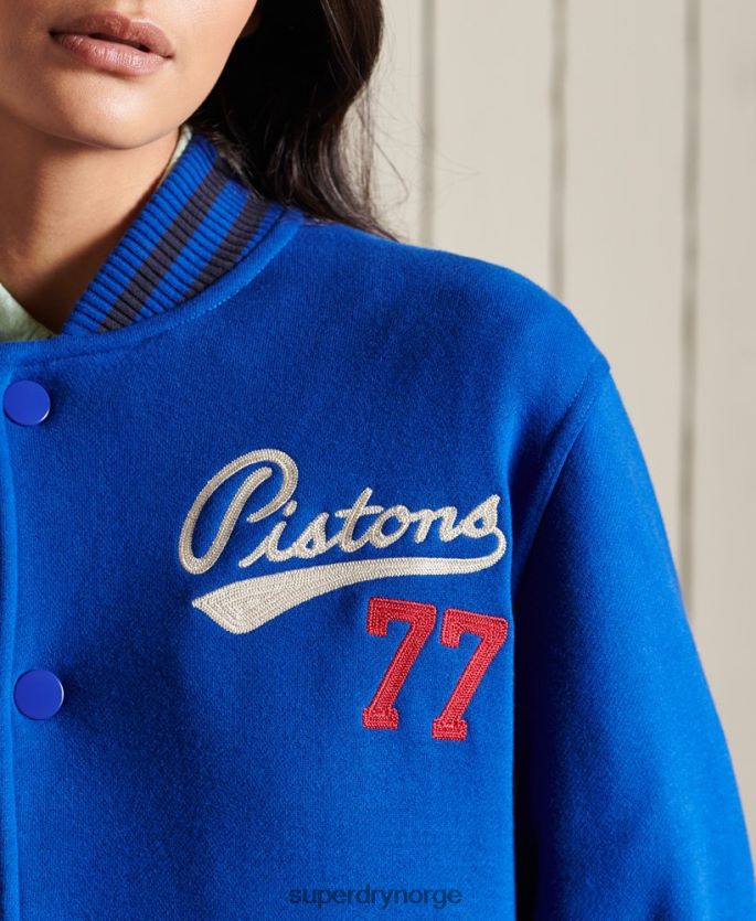 Superdry blå klær 86P46D5895 oversized college jersey bomberjakke kvinner