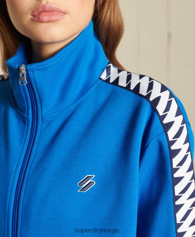 Superdry blå klær 86P46D6165 kode oversized tape track jakke kvinner