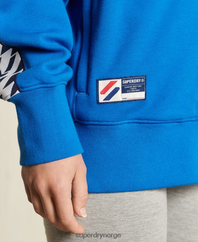 Superdry blå klær 86P46D6165 kode oversized tape track jakke kvinner