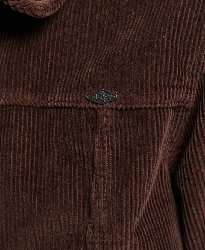 Superdry brun klær 86P46D1975 jakke med beskåret ledning kvinner