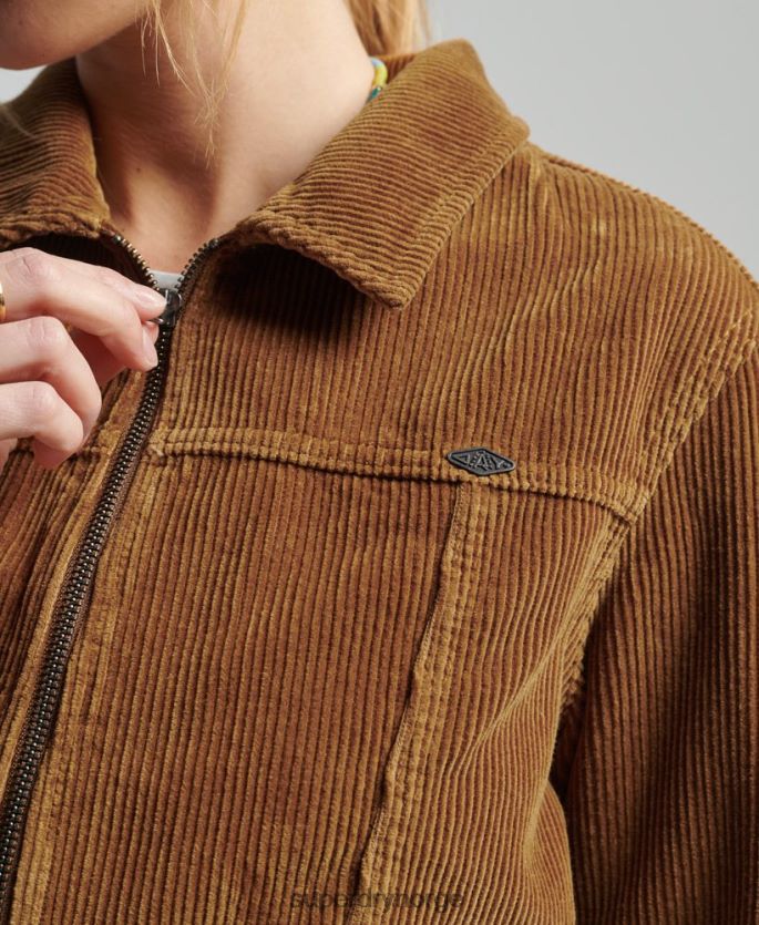 Superdry brun klær 86P46D2016 jakke med beskåret ledning kvinner