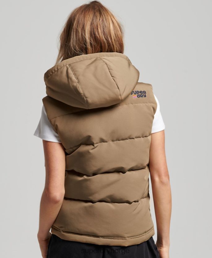 Superdry brun klær 86P46D3531 vintage hette everest gilet kvinner