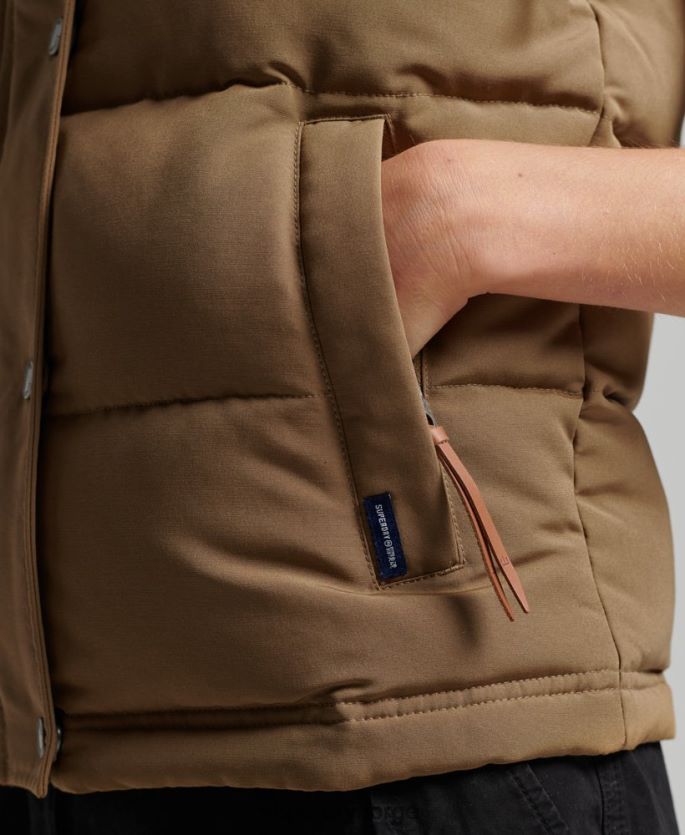 Superdry brun klær 86P46D3531 vintage hette everest gilet kvinner