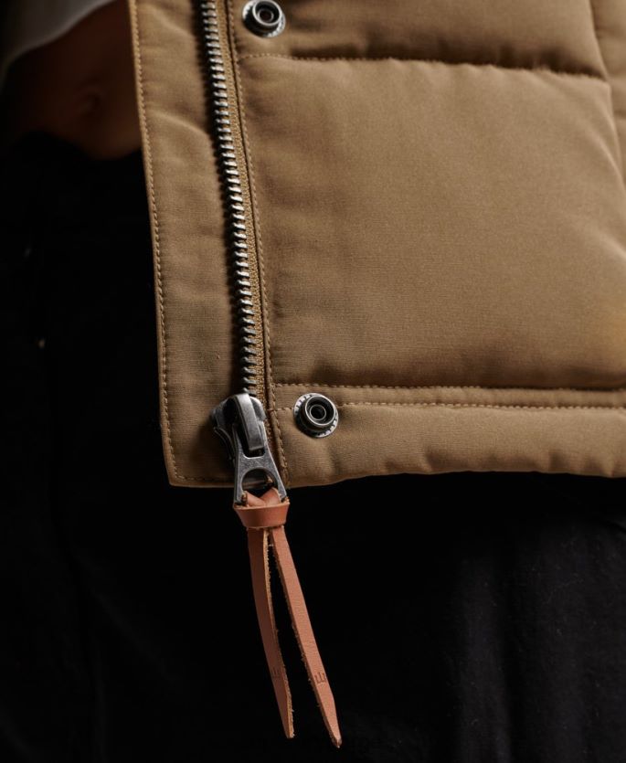 Superdry brun klær 86P46D3531 vintage hette everest gilet kvinner