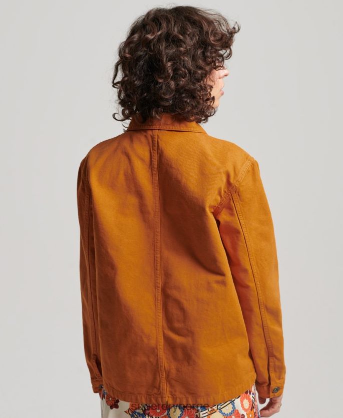 Superdry brun klær 86P46D3538 vintage chore jakke i økologisk bomull kvinner