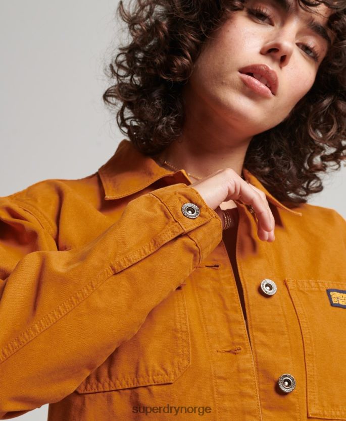 Superdry brun klær 86P46D3538 vintage chore jakke i økologisk bomull kvinner