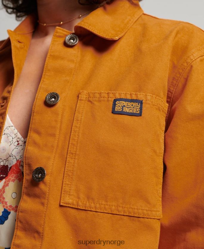Superdry brun klær 86P46D3538 vintage chore jakke i økologisk bomull kvinner