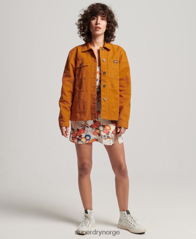 Superdry brun klær 86P46D3538 vintage chore jakke i økologisk bomull kvinner