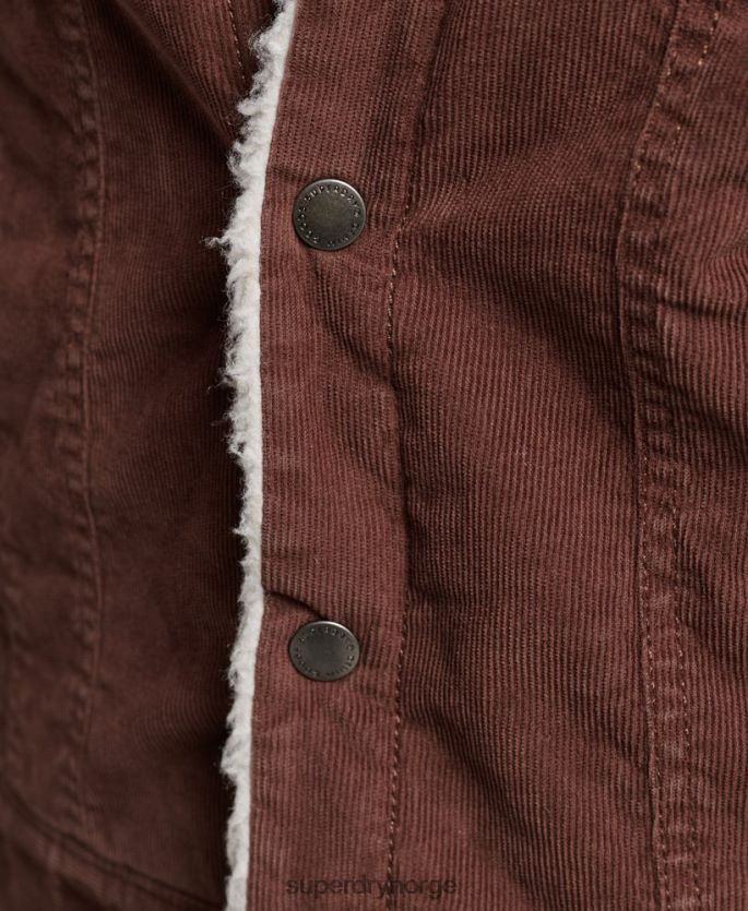 Superdry brun klær 86P46D3548 sherpa cord trucker jakke kvinner