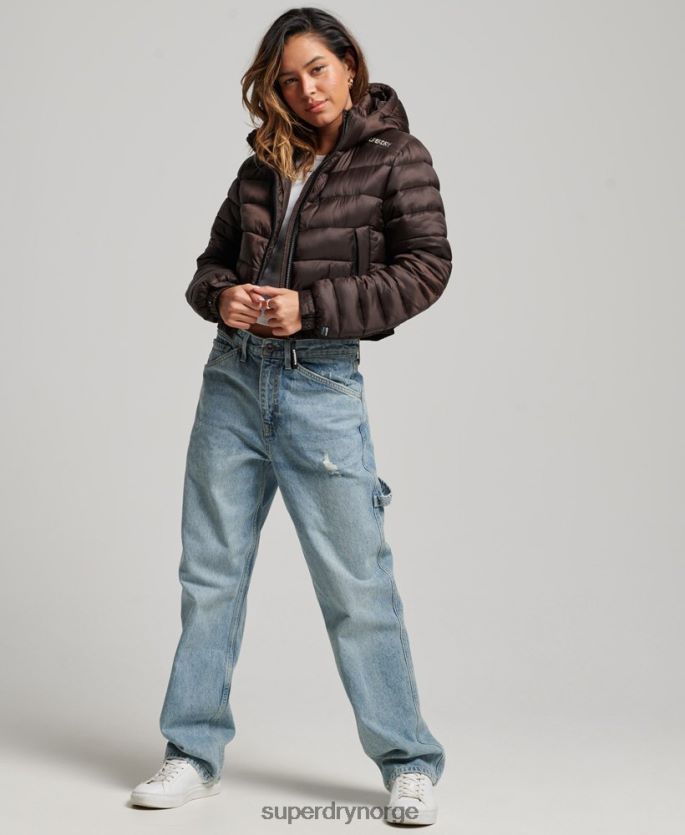 Superdry brun klær 86P46D3708 lett, beskåret sportsjakke kvinner