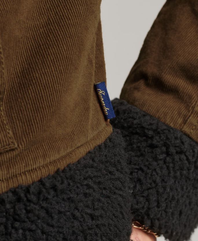 Superdry brun klær 86P46D5438 borg fôret indie-jakke kvinner