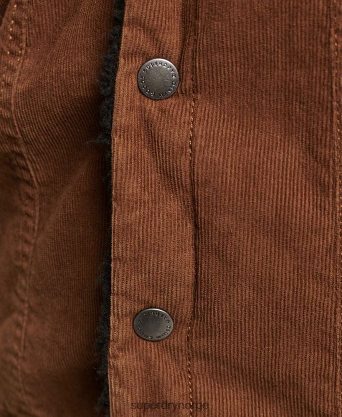 Superdry brun klær 86P46D5454 sherpa cord trucker jakke kvinner