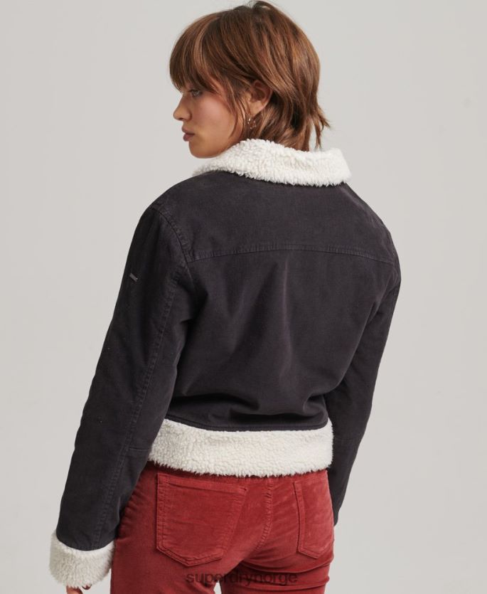 Superdry brun klær 86P46D5469 borg fôret indie-jakke kvinner