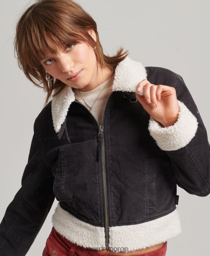 Superdry brun klær 86P46D5469 borg fôret indie-jakke kvinner
